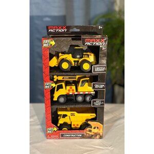 NEW Interactive Construction Toy Vehicle Set (3) Lights, Sounds, Friction Move